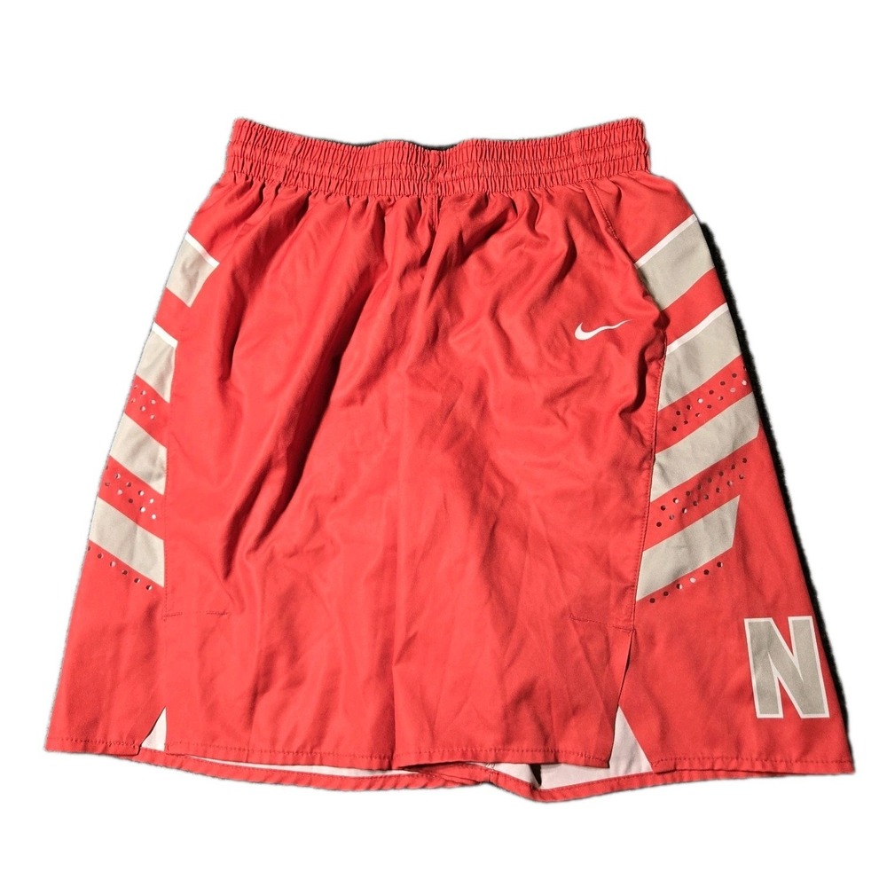 University Of Nebraska Shorts Mens Small Red Athletic Activewear Nike Dri Fit
